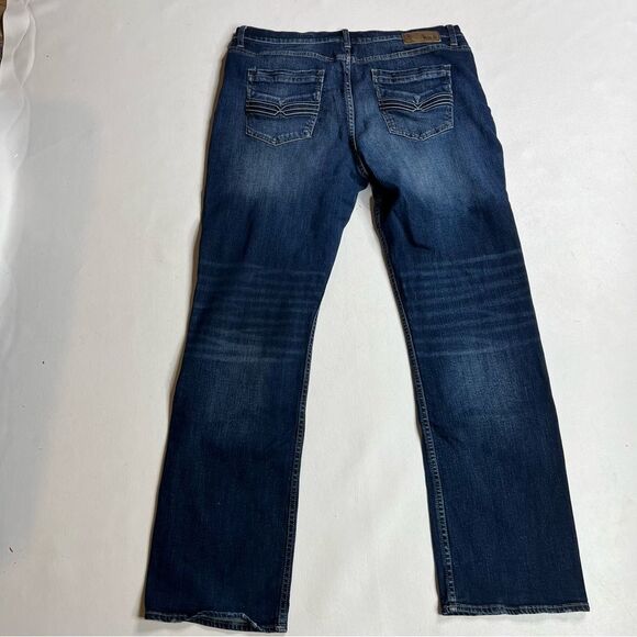 Men’s BKE Tyler Dark Blue Straight Jeans 38 Long - Picture 4 of 5